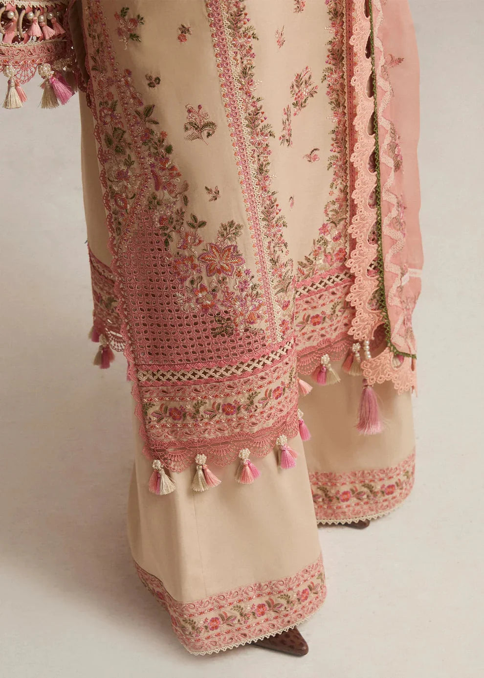 Hussain Rehar - 3PC Luxury Dhanak Embroidered Suit - NE - A1083