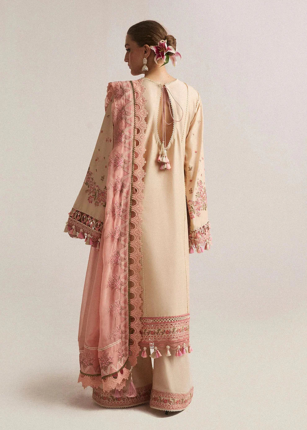 Hussain Rehar - 3PC Luxury Dhanak Embroidered Suit - NE - A1083