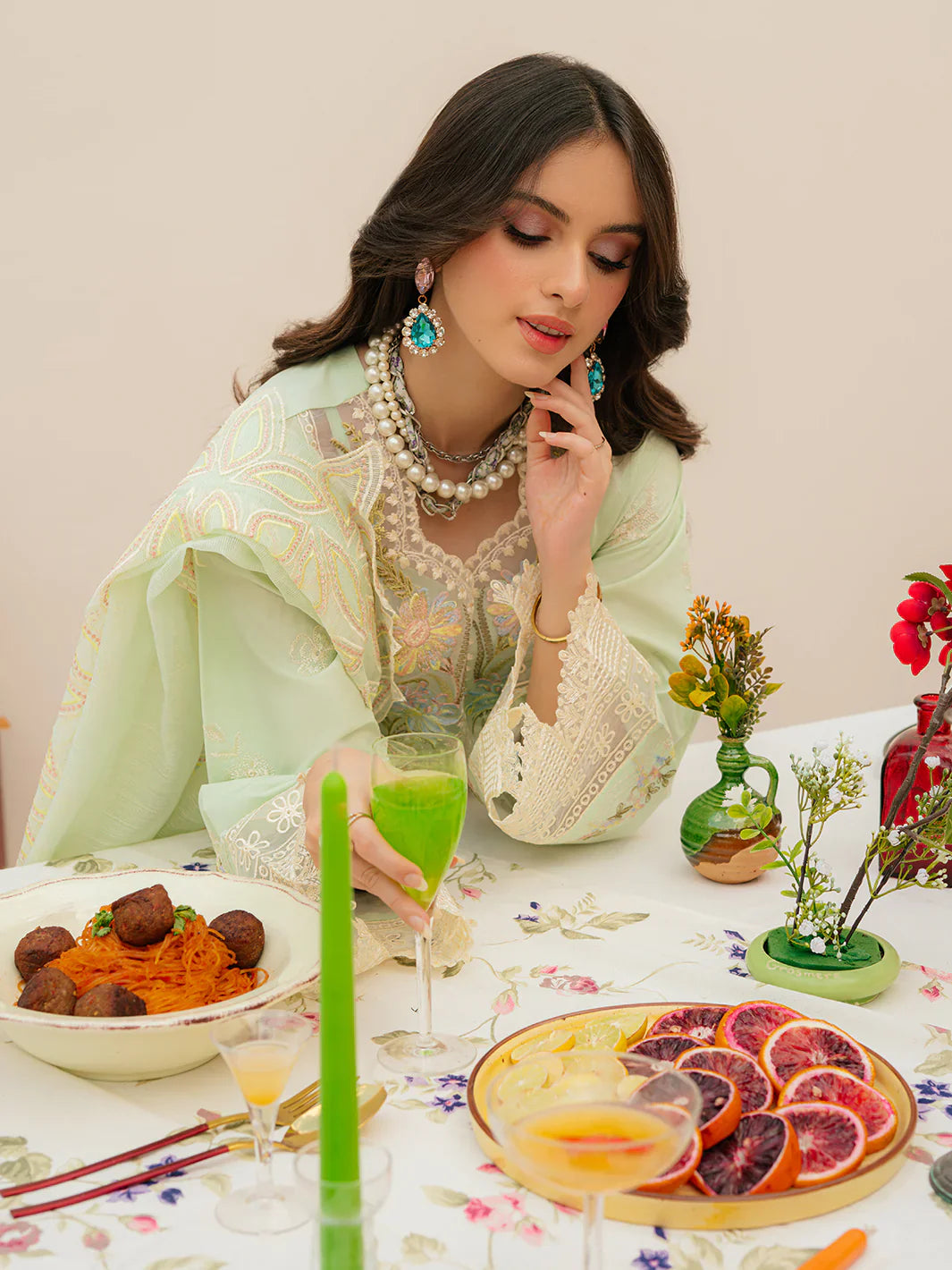 MAHNUR - 3PC Lawn Embroidered Suit - NE -A1047