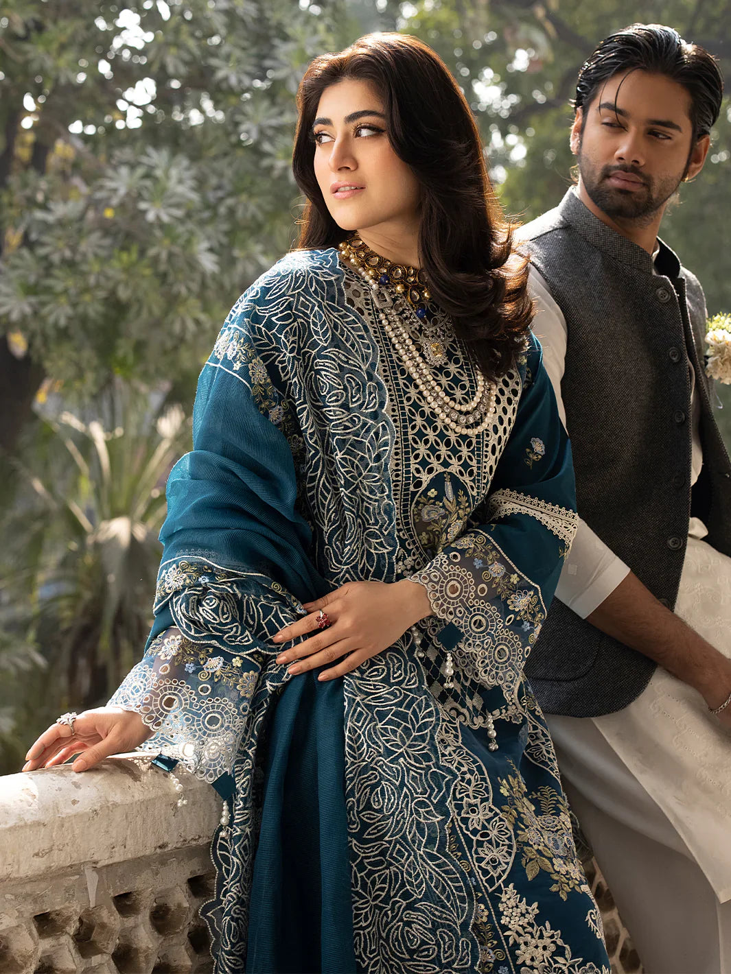 MAHNUR - 3PC Lawn Embroidered Suit -NE-A1046