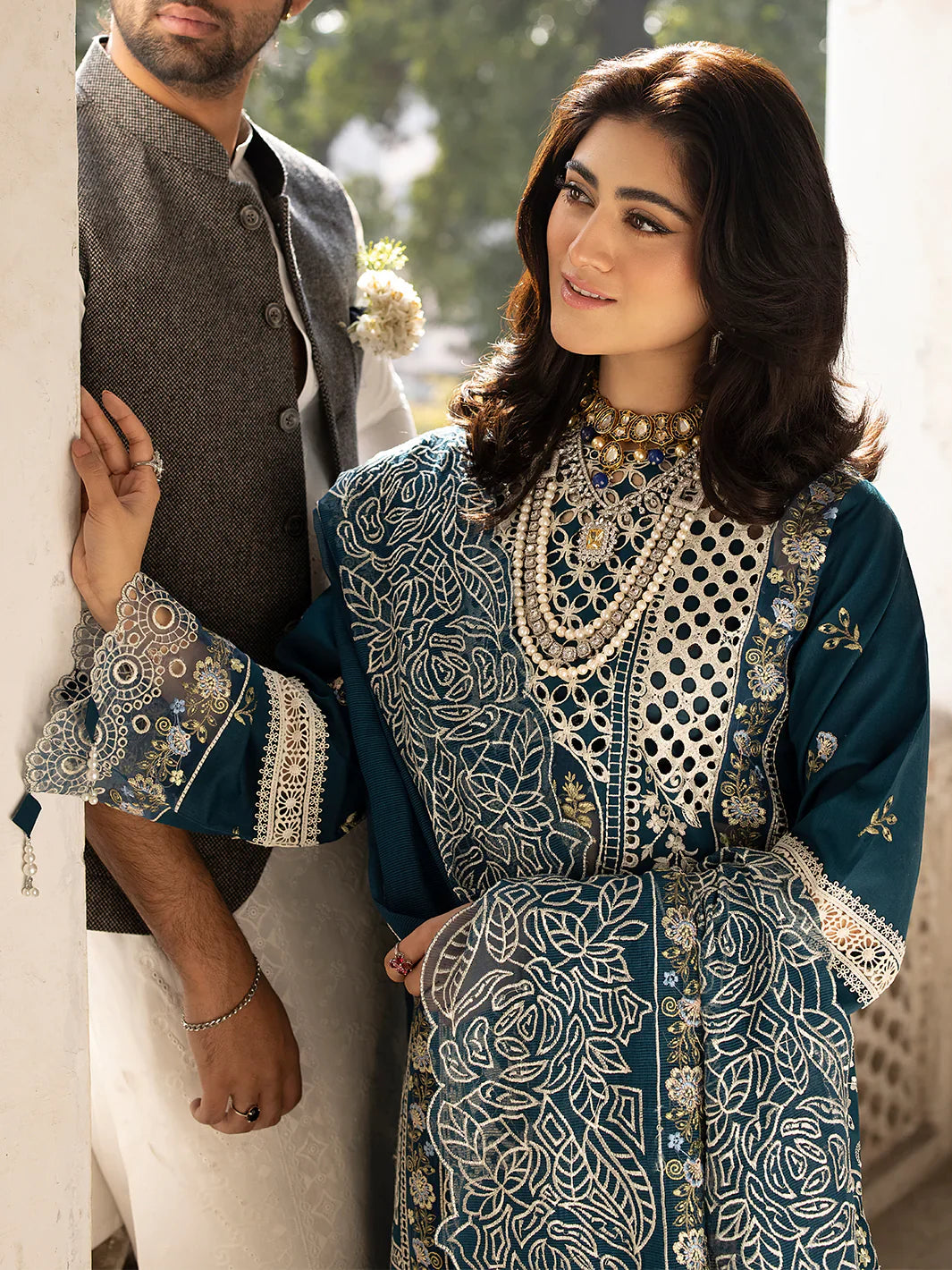 MAHNUR - 3PC Lawn Embroidered Suit -NE-A1046