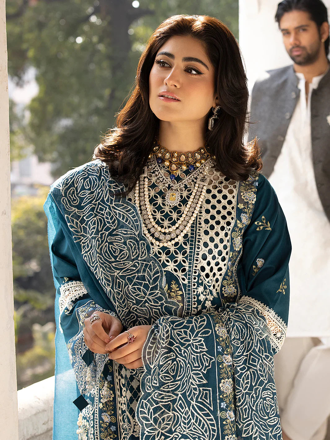MAHNUR - 3PC Lawn Embroidered Suit -NE-A1046
