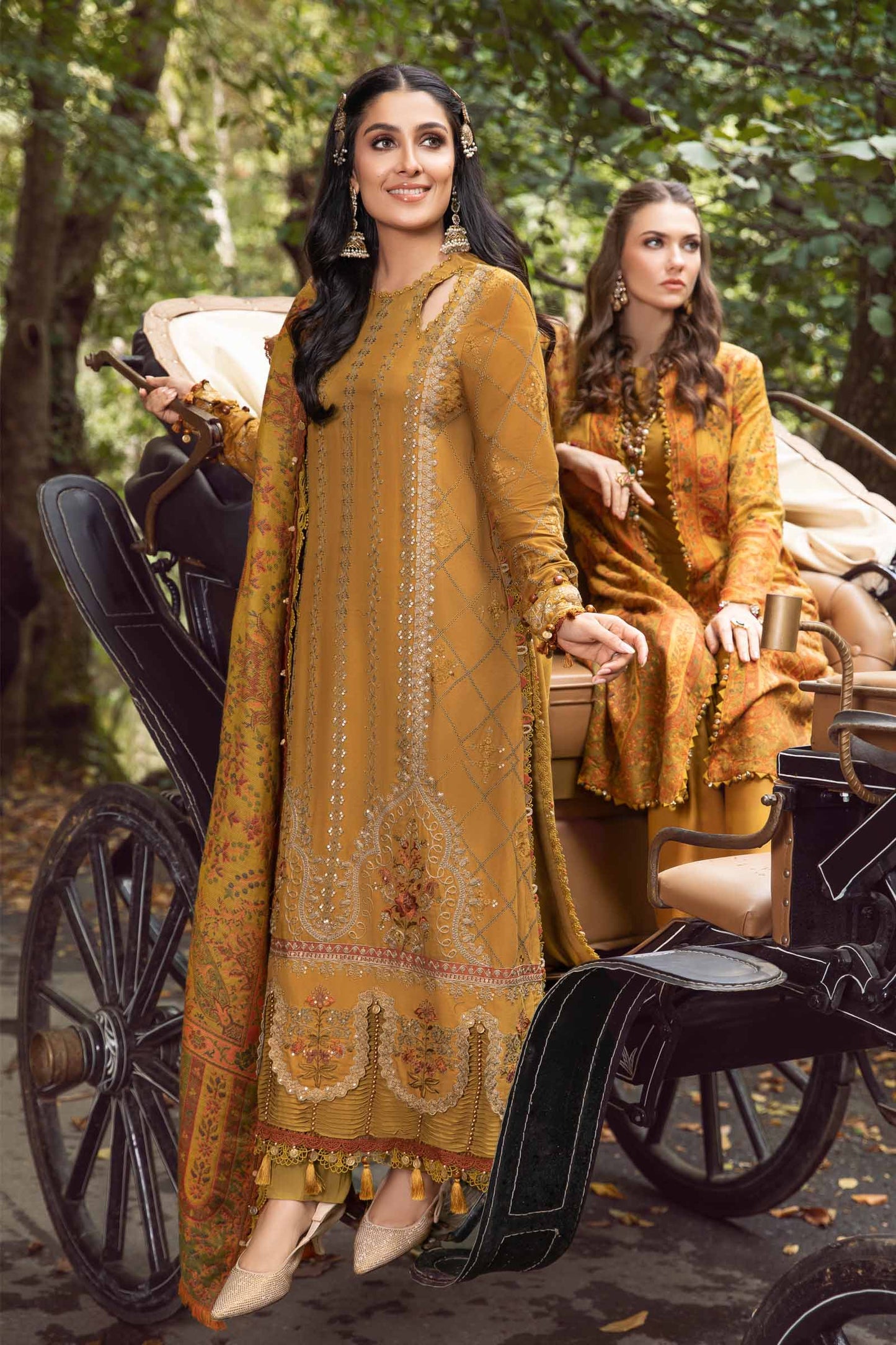 Maria B - 3PC Luxury Dhanak Embroidered Suit - NE - A1087