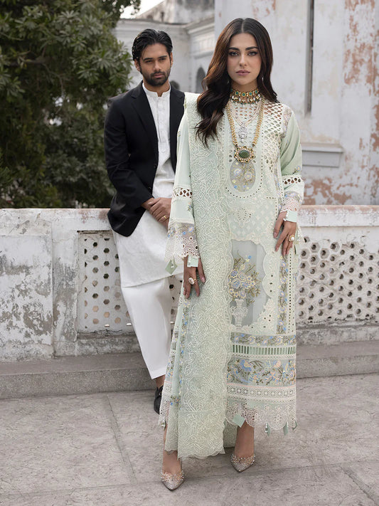 MAHNUR - 3PC Lawn Embroidered Suit - NE - A1054