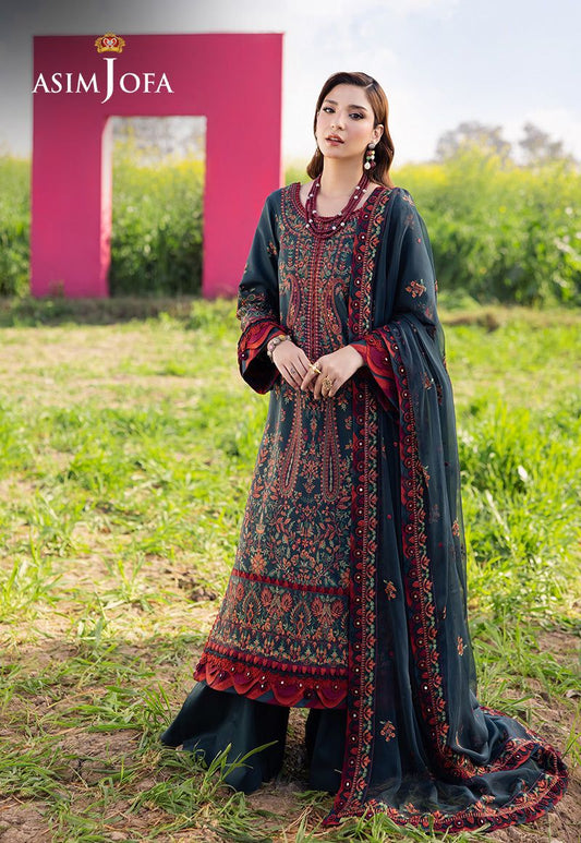 ASIM JOFA - 3PC Lawn Embroidered Suit - NE - A1060