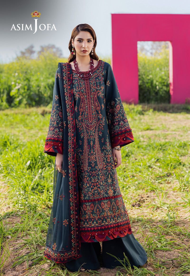 ASIM JOFA - 3PC Lawn Embroidered Suit - NE - A1060