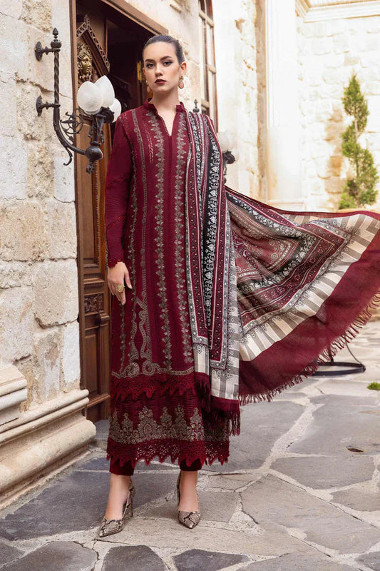 Maria B - 3PC Dhanak Embroidered Suit -NE-A1063