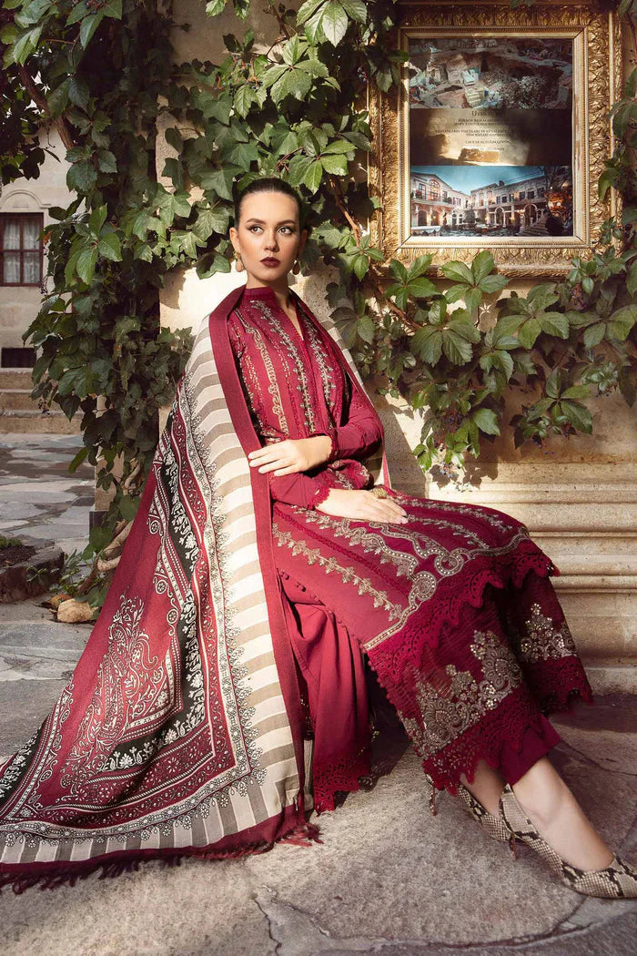 Maria B - 3PC Dhanak Embroidered Suit -NE-A1063