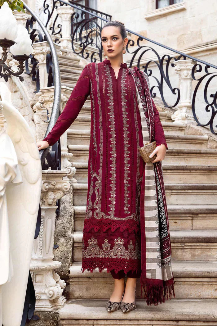 Maria B - 3PC Dhanak Embroidered Suit -NE-A1063