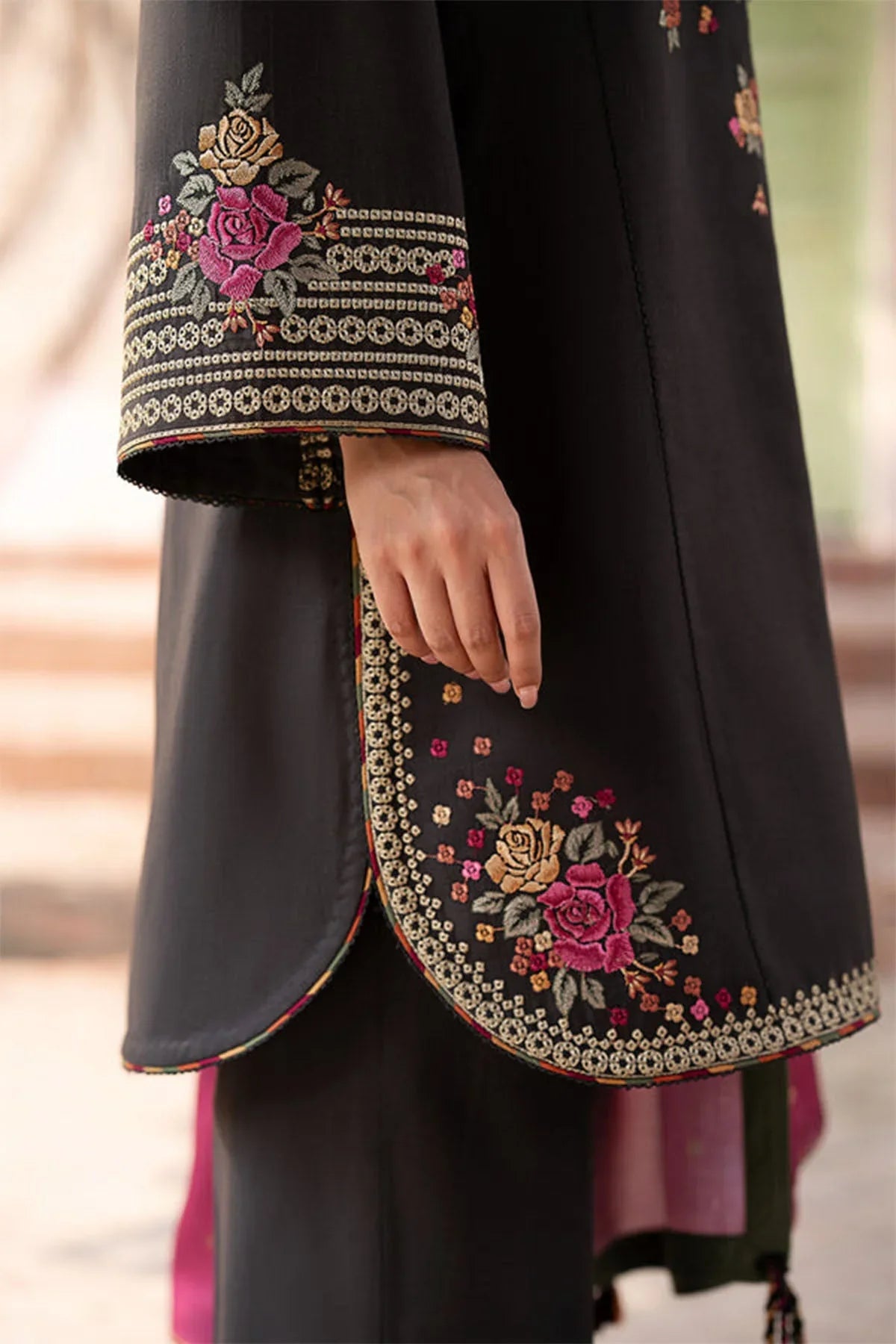 JAZMIN - 3PC Luxury Dhanak Embroidered Suit - NE - A1088
