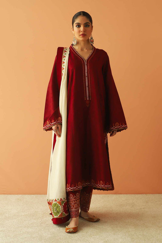 Zara Shahjahan - 3PC Luxury Dhanak Embroidered Suit - NE -A1082