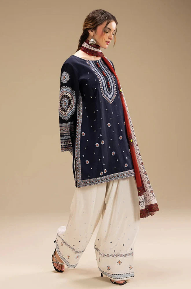 Jazmin - 3PC Dhanak Embroidered Suit - NE - A1075