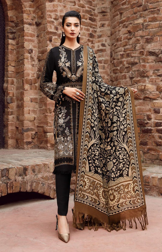 Maria B - 3PC Dhanak Embroidered Suit -NE-A1067
