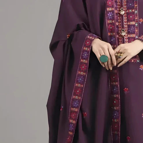 NES-36 | Unstitched 3PC Wool Marina