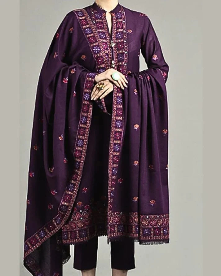 NES-36 | Unstitched 3PC Wool Marina