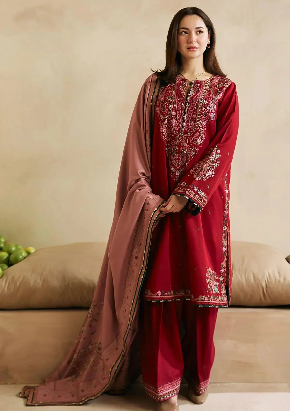 Zara Shahjahan - 3PC Luxury Dhanak Embroidered Suit -NE -A1090