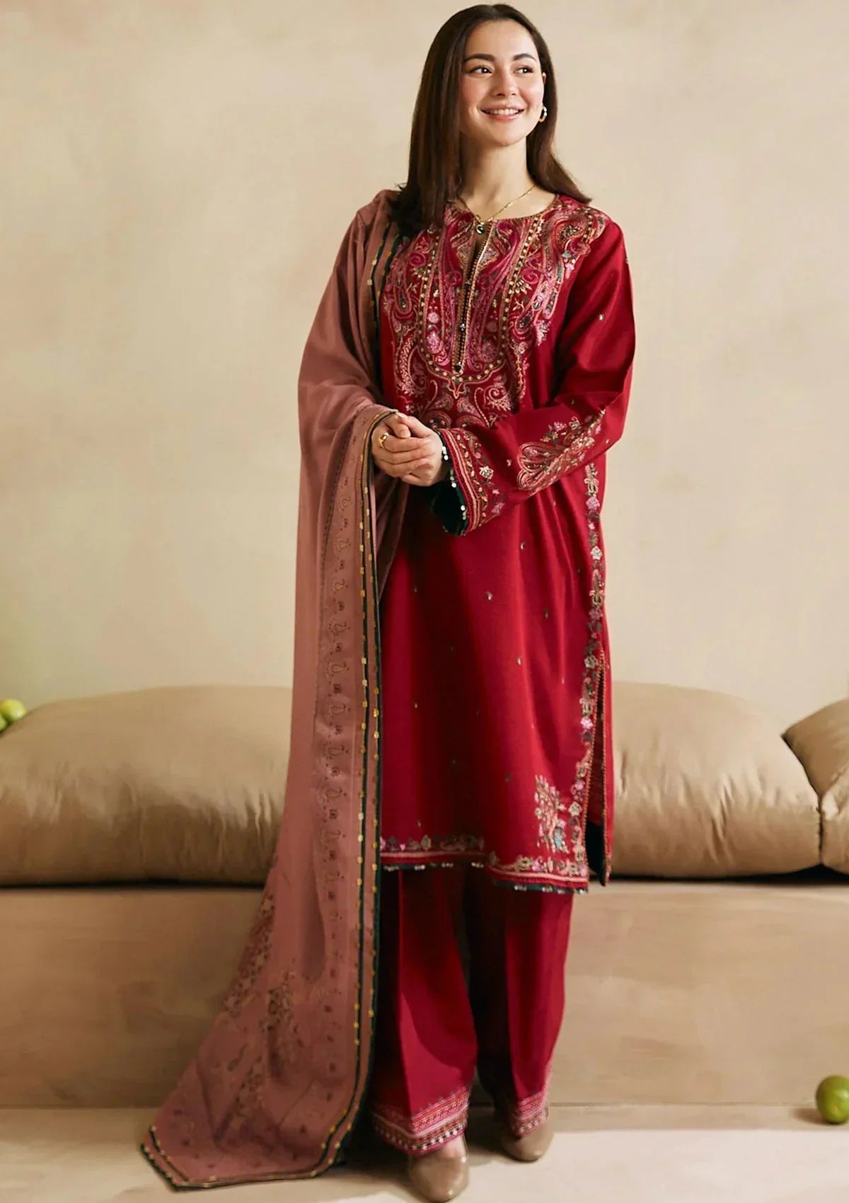 Zara Shahjahan - 3PC Luxury Dhanak Embroidered Suit -NE -A1090