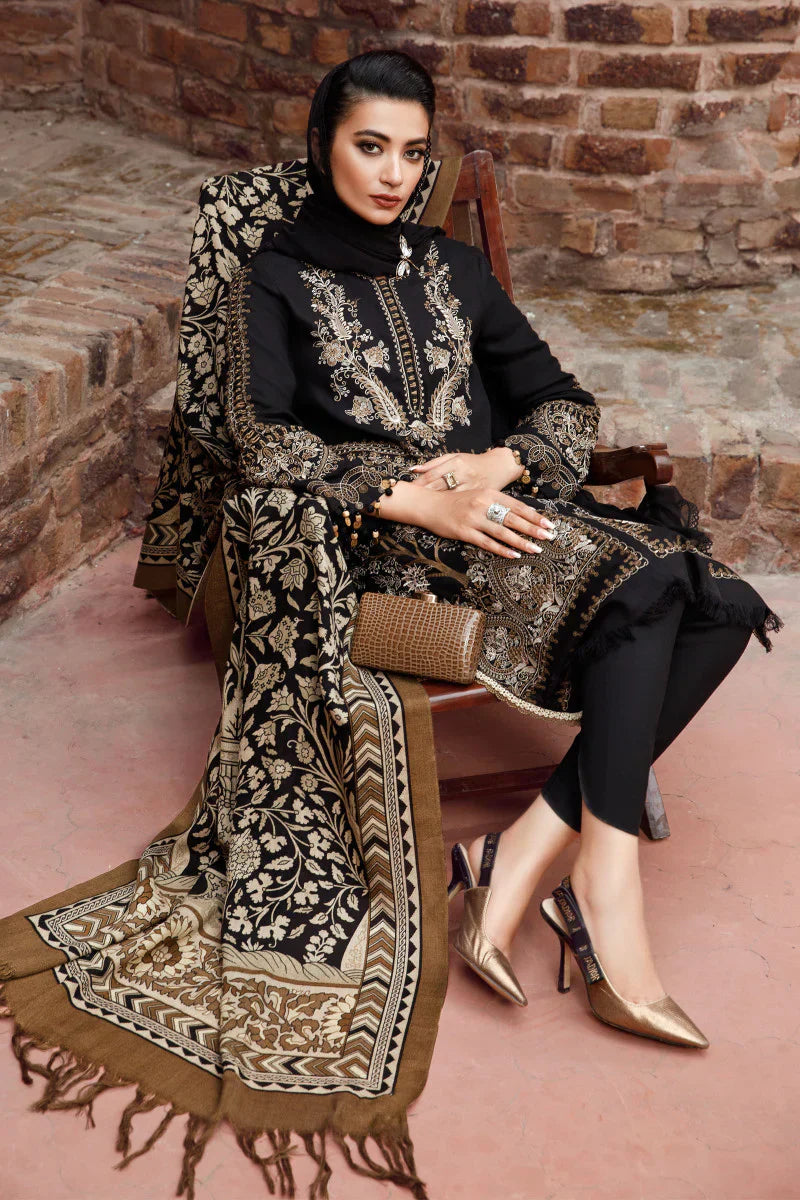 Maria B - 3PC Dhanak Embroidered Suit -NE-A1067