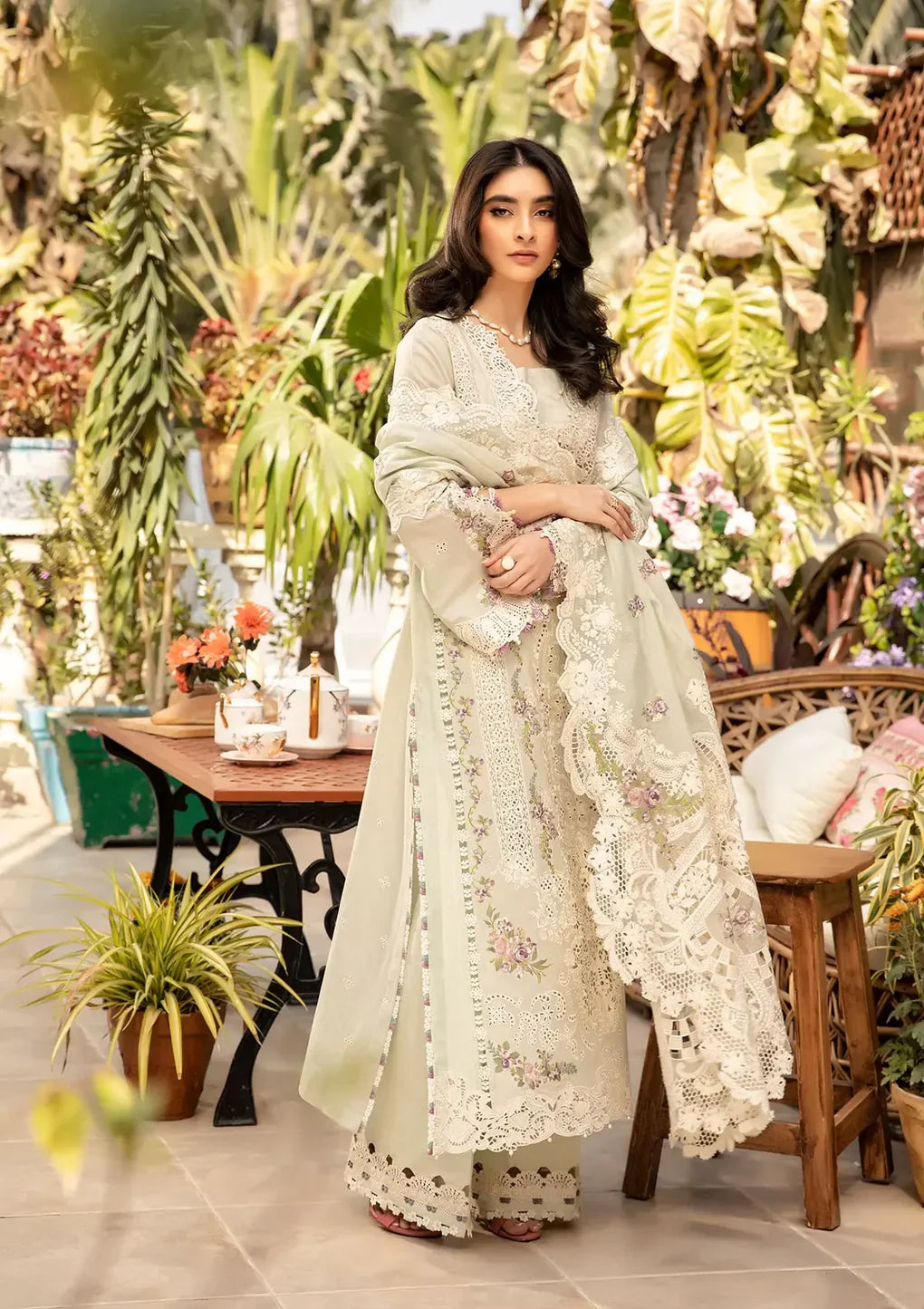ELAF - 3PC Luxury Dhanak Embroidered Suit - NE - A1076