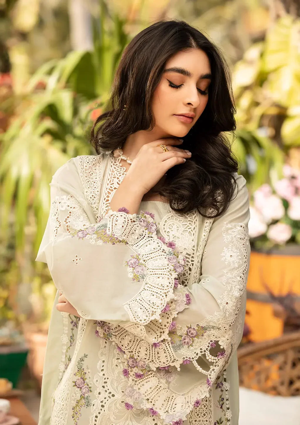 ELAF - 3PC Luxury Dhanak Embroidered Suit - NE - A1076