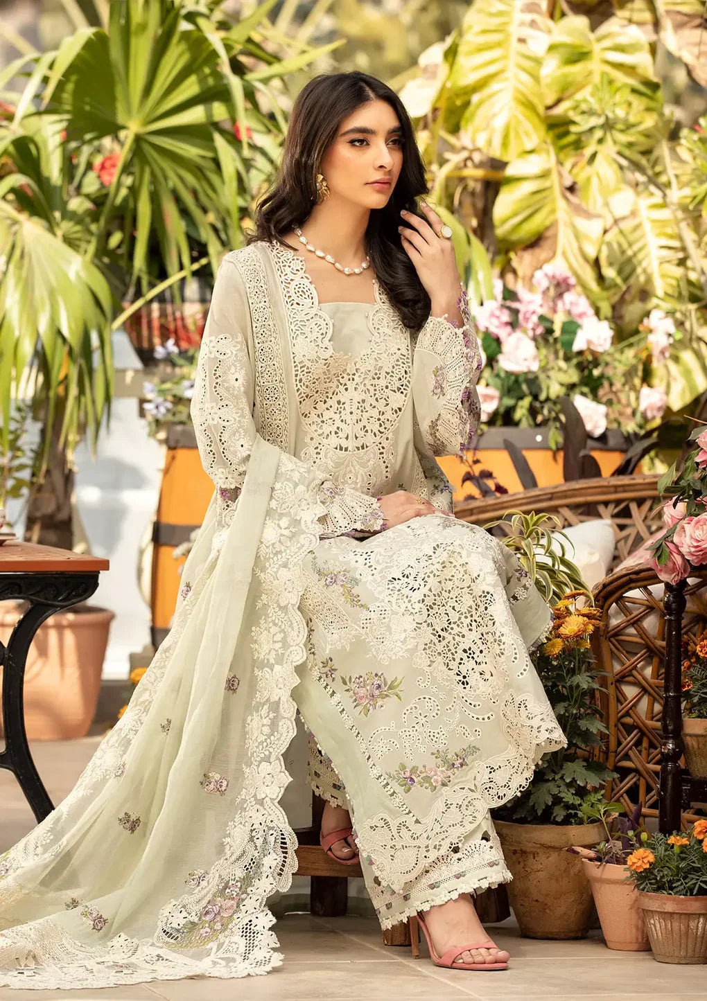 ELAF - 3PC Luxury Dhanak Embroidered Suit - NE - A1076
