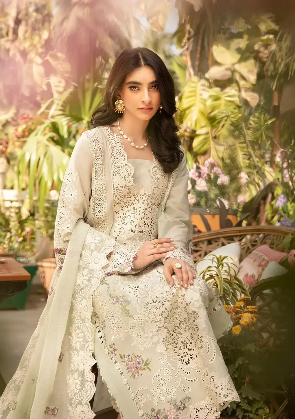 ELAF - 3PC Luxury Dhanak Embroidered Suit - NE - A1076