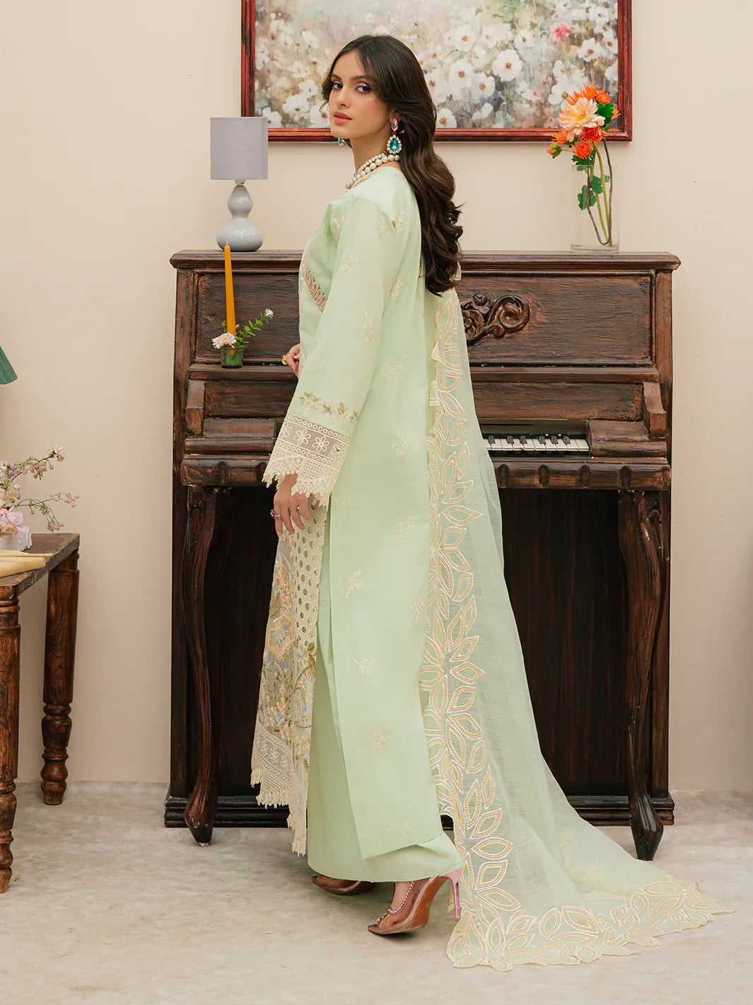 MAHNUR - 3PC Lawn Embroidered Suit - NE -A1047