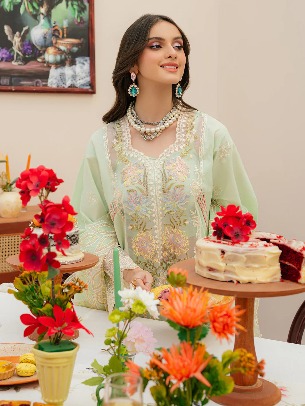 MAHNUR - 3PC Lawn Embroidered Suit - NE -A1047