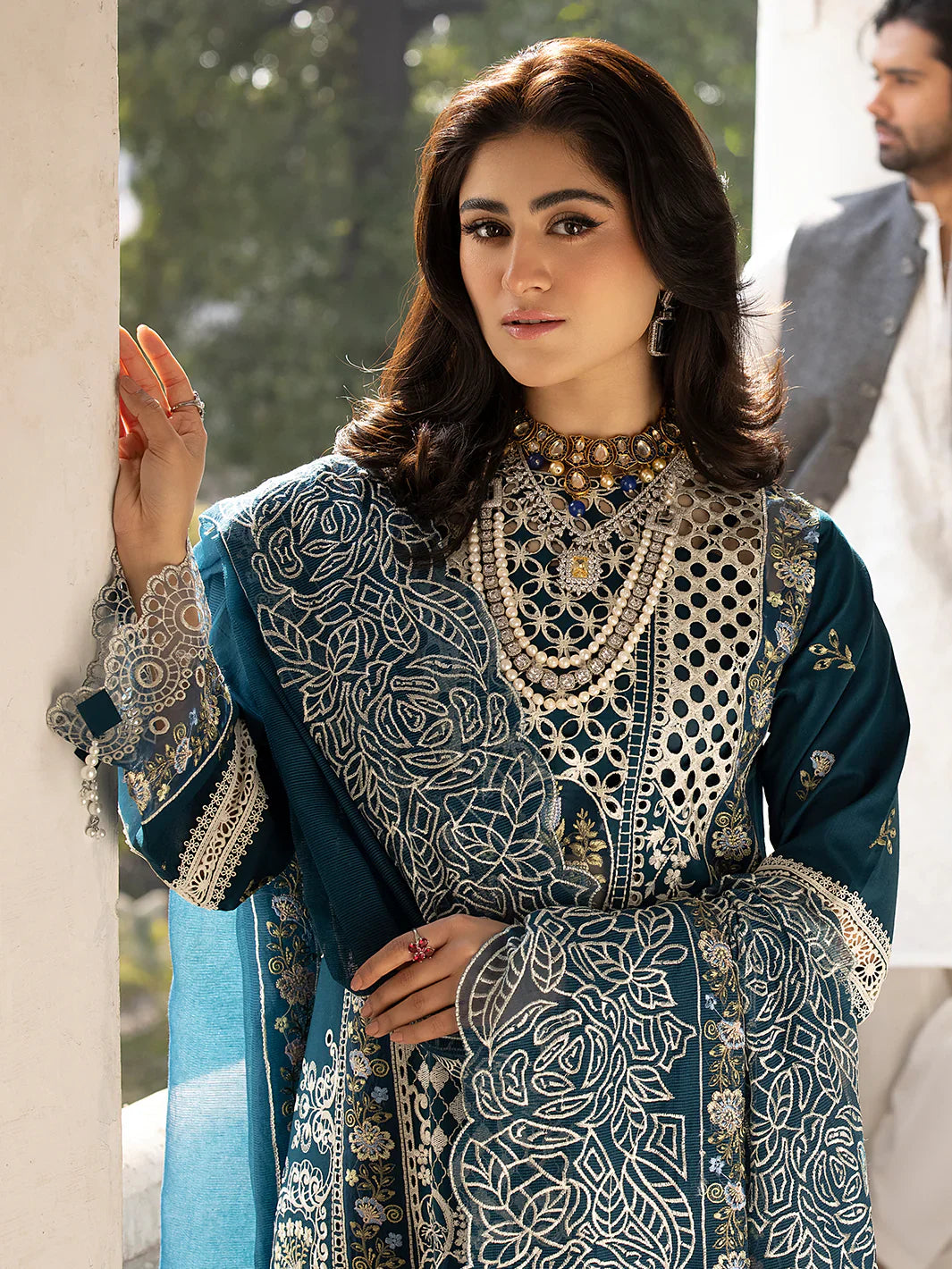 MAHNUR - 3PC Lawn Embroidered Suit -NE-A1046