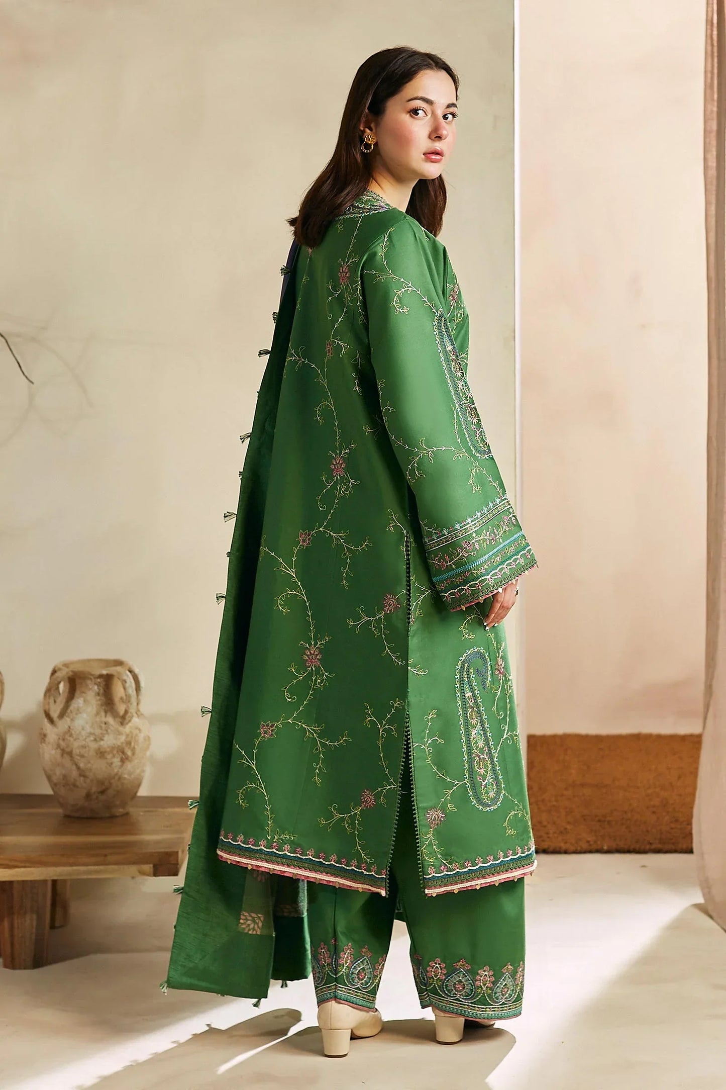 Zara Shahjahan - 3PC Luxury Dhanak Embroidered Suit - NEWB-A1071