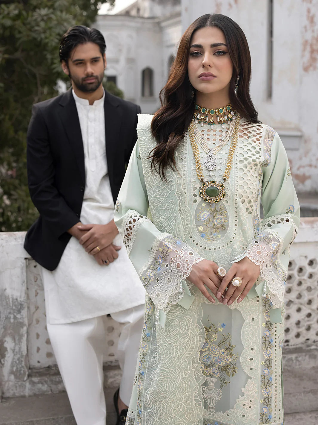 MAHNUR - 3PC Lawn Embroidered Suit - NE - A1054