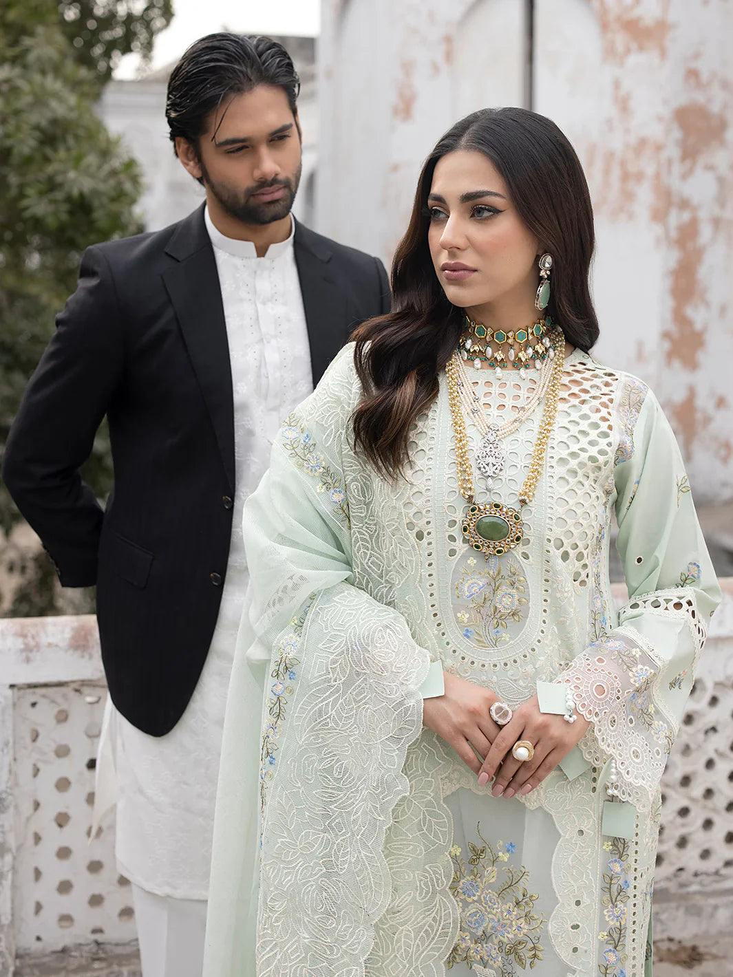 MAHNUR - 3PC Lawn Embroidered Suit - NE - A1054