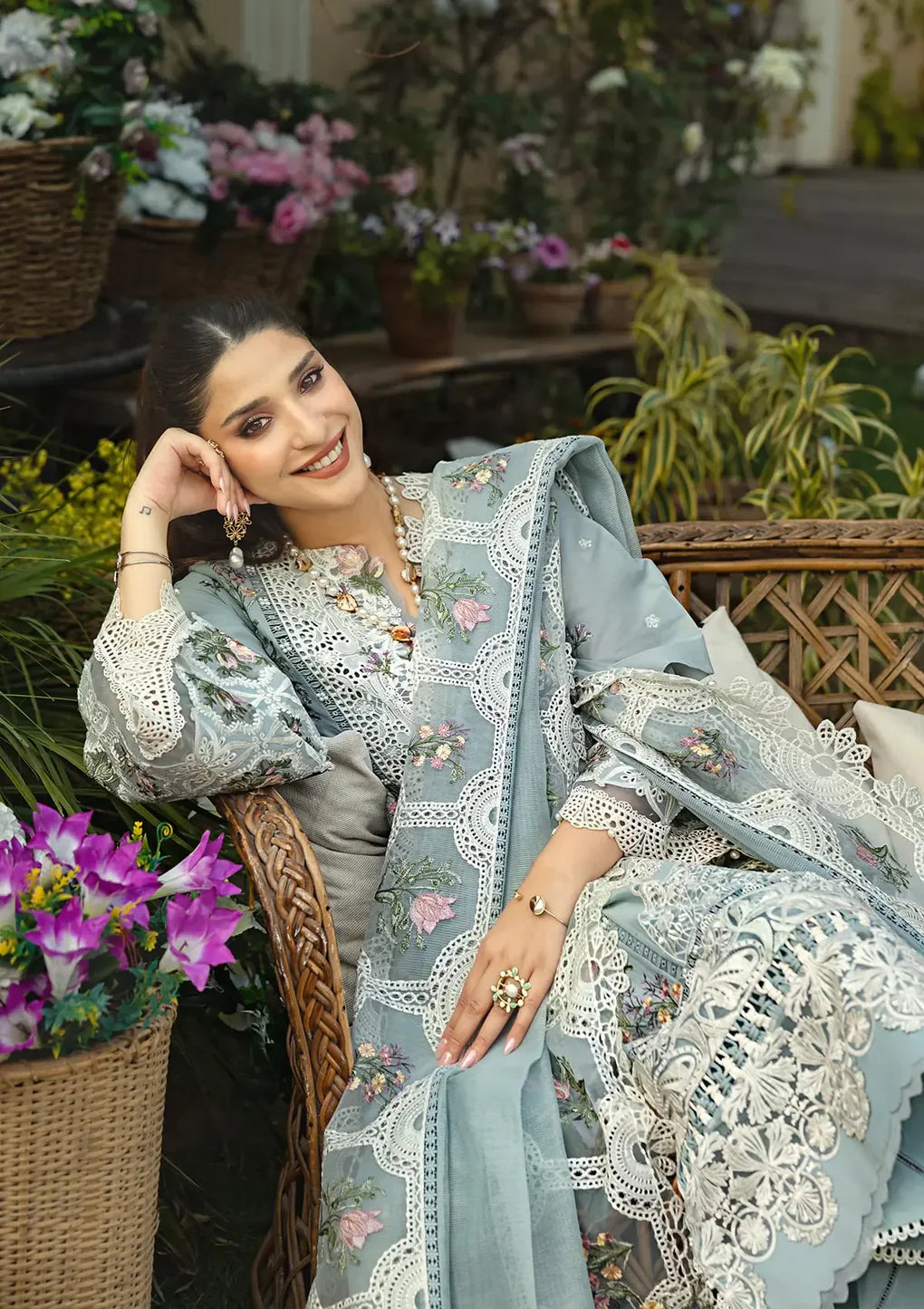 ELAF - 3PC Lawn Embroidered Suit - NE - A1058