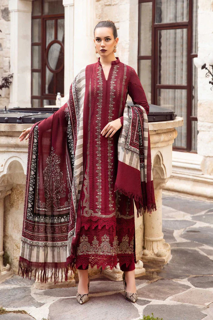 Maria B - 3PC Dhanak Embroidered Suit -NE-A1063