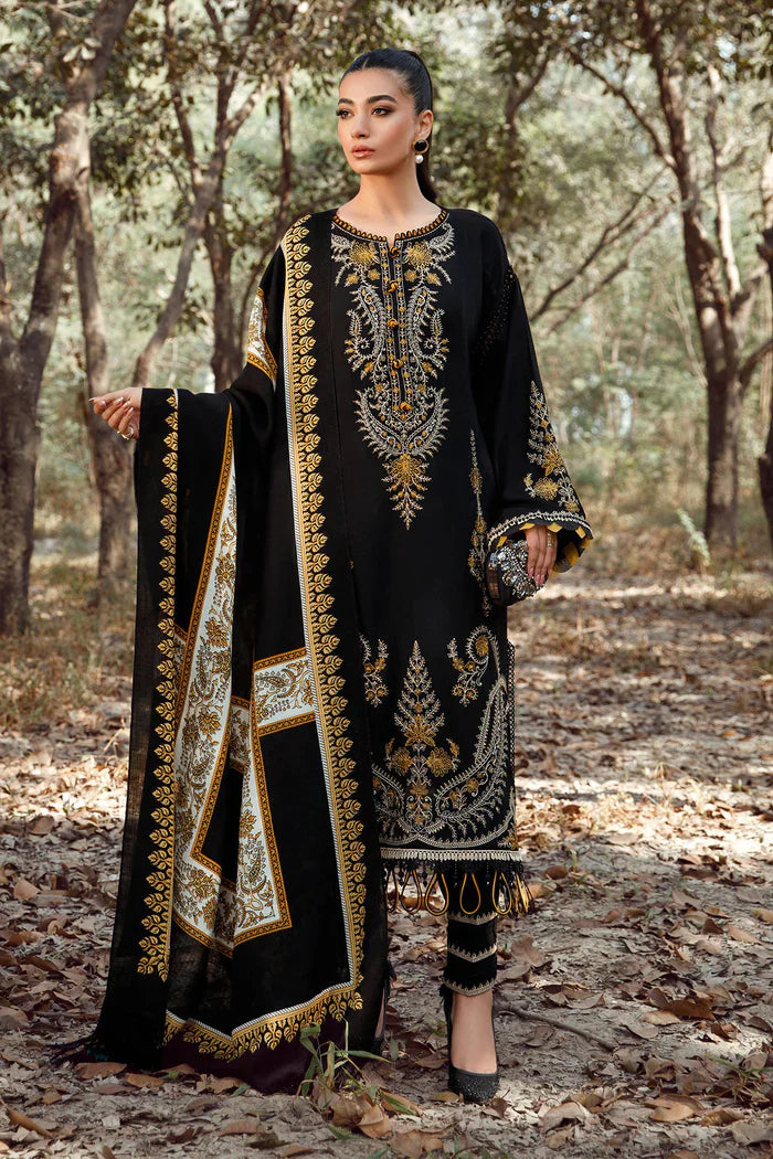 Maria B - 3PC Dhanak Embroidered Suit -NE-A1064