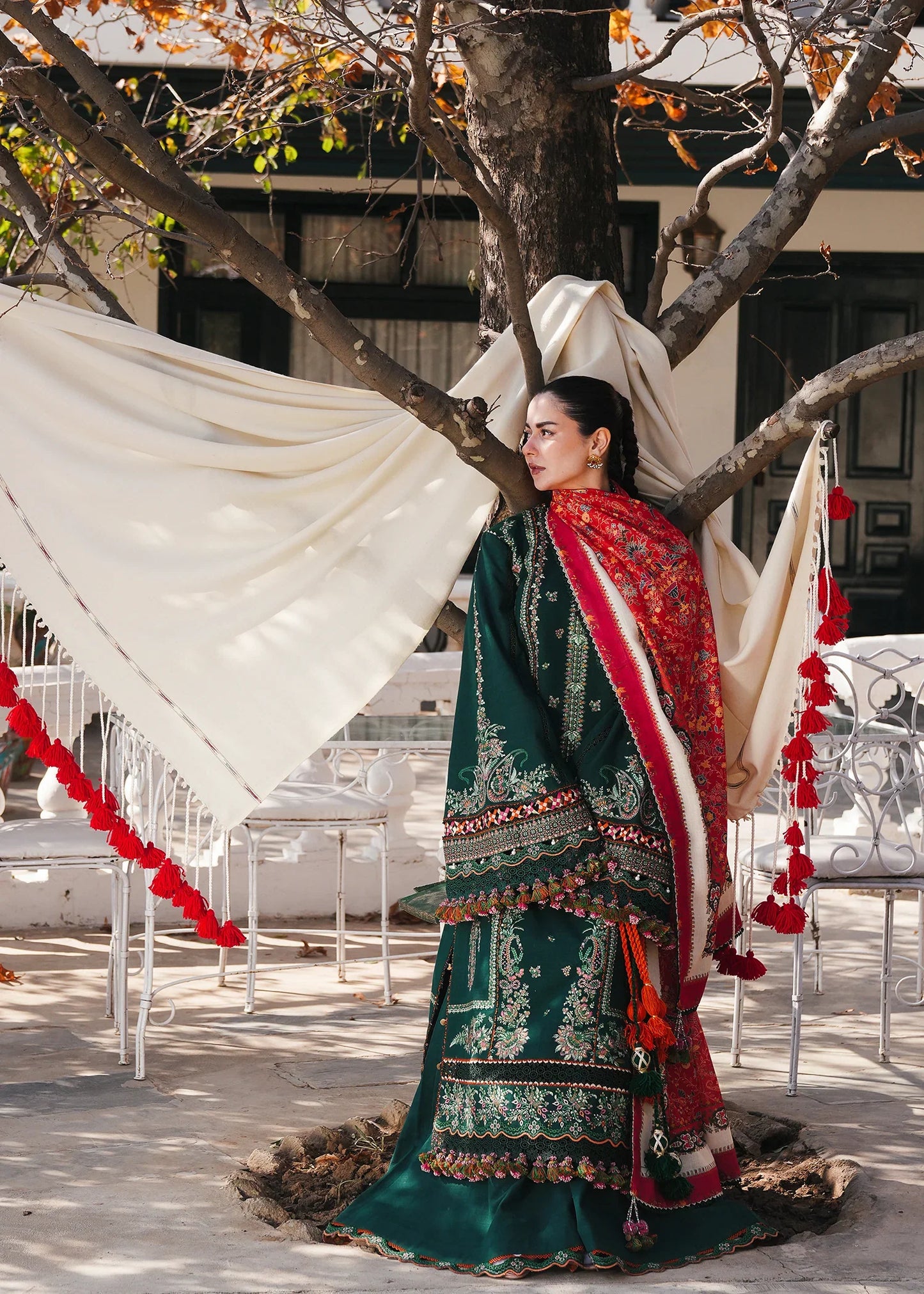 Hussain Rehar - 3PC Luxury Dhanak Embroidered Suit - NE A1091