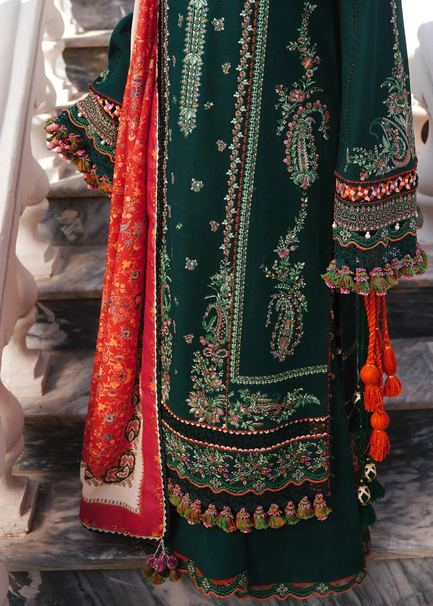 Hussain Rehar - 3PC Luxury Dhanak Embroidered Suit - NE A1091