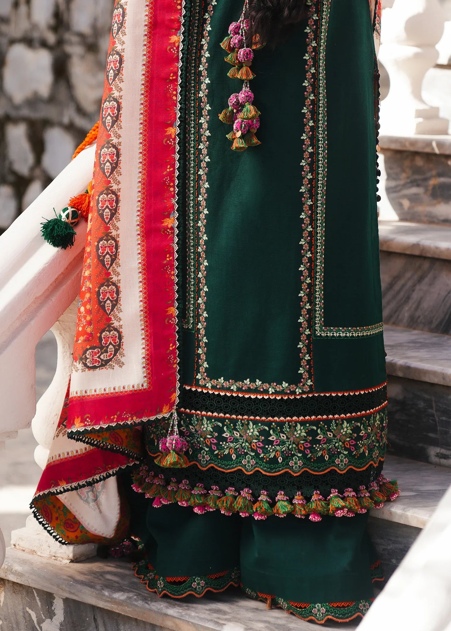 Hussain Rehar - 3PC Luxury Dhanak Embroidered Suit - NE A1091
