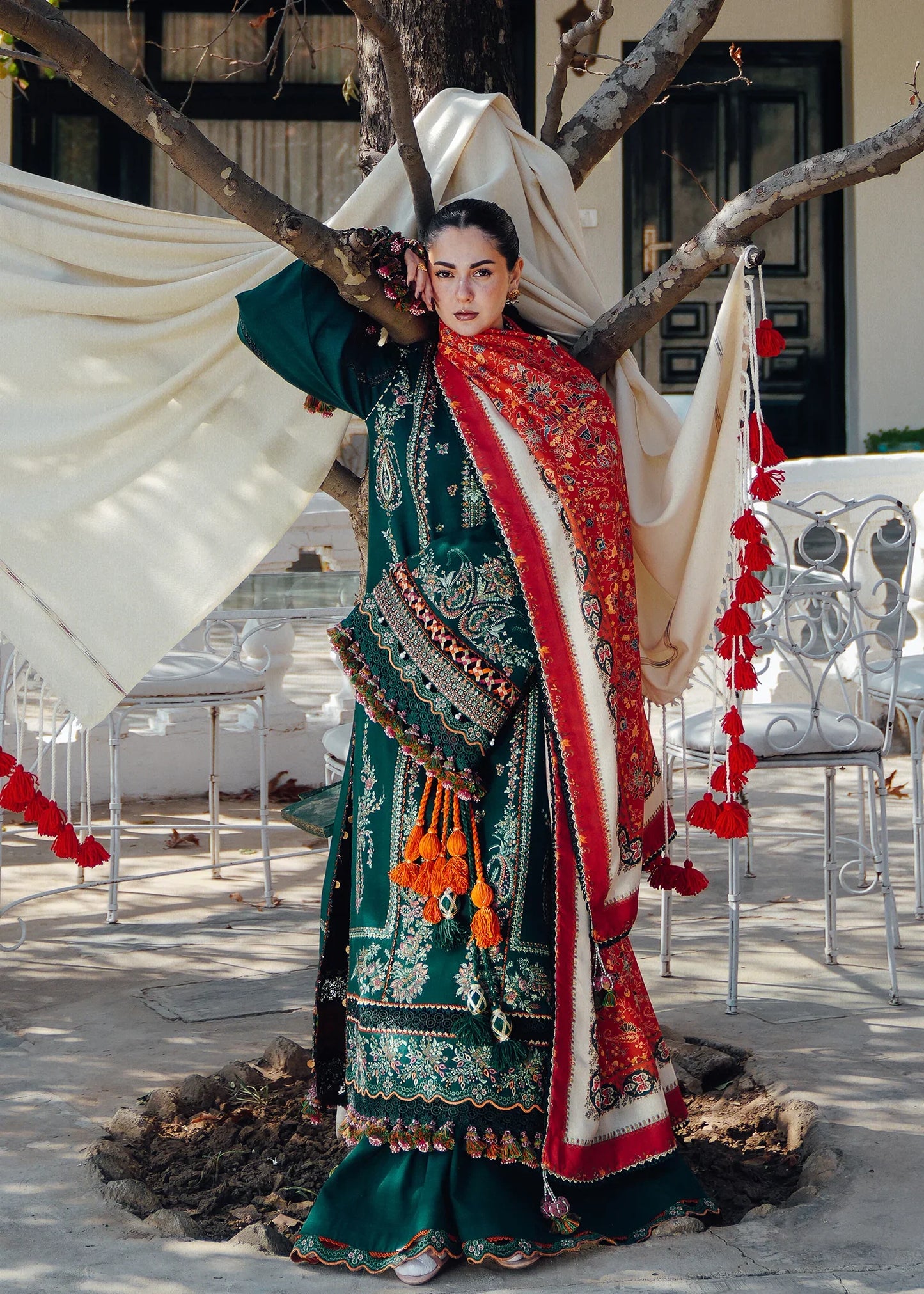 Hussain Rehar - 3PC Luxury Dhanak Embroidered Suit - NE A1091