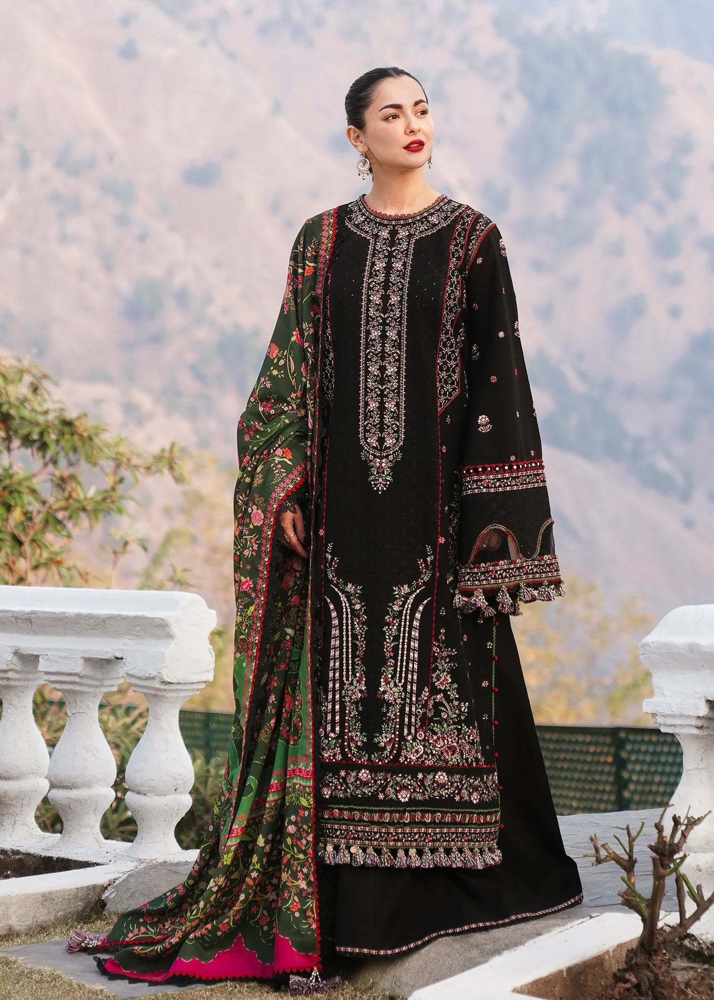 Hussain Rehar - 3PC Luxury Dhanak Embroidered Suit - NEWB - A1069