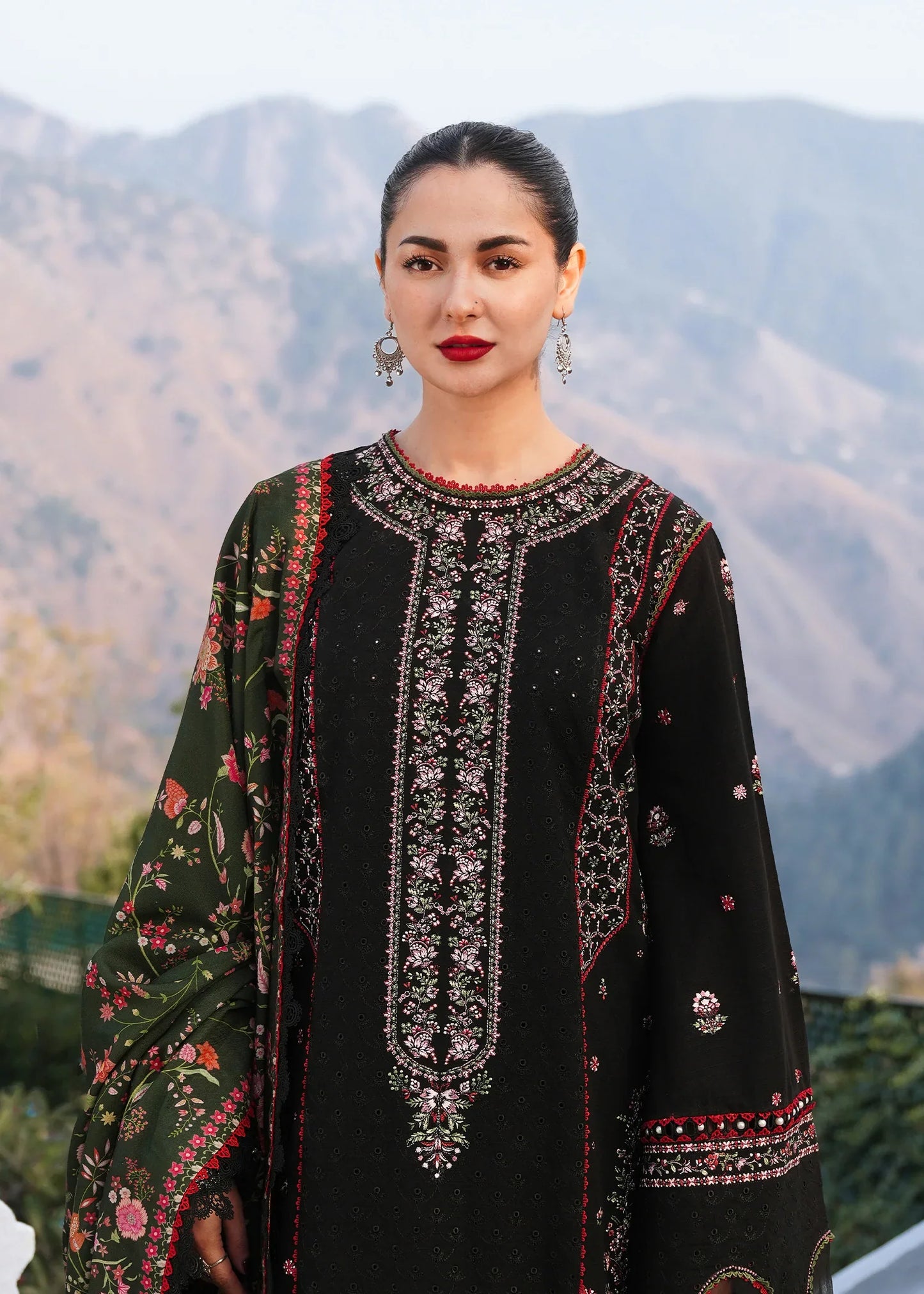 Hussain Rehar - 3PC Luxury Dhanak Embroidered Suit - NEWB - A1069