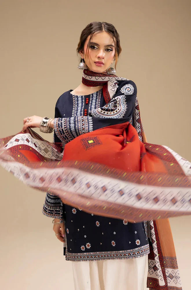 Jazmin - 3PC Dhanak Embroidered Suit - NE - A1075