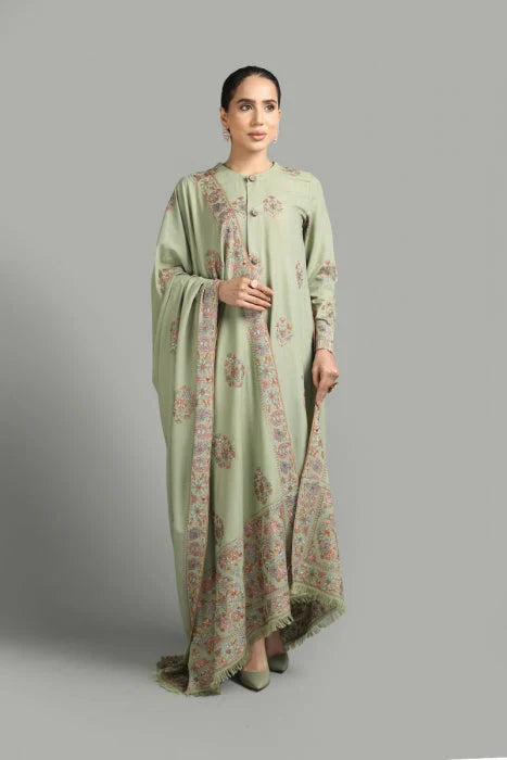 Bareeze - 3PC Luxury Dhanak Embroidered Suit - NE - A1092