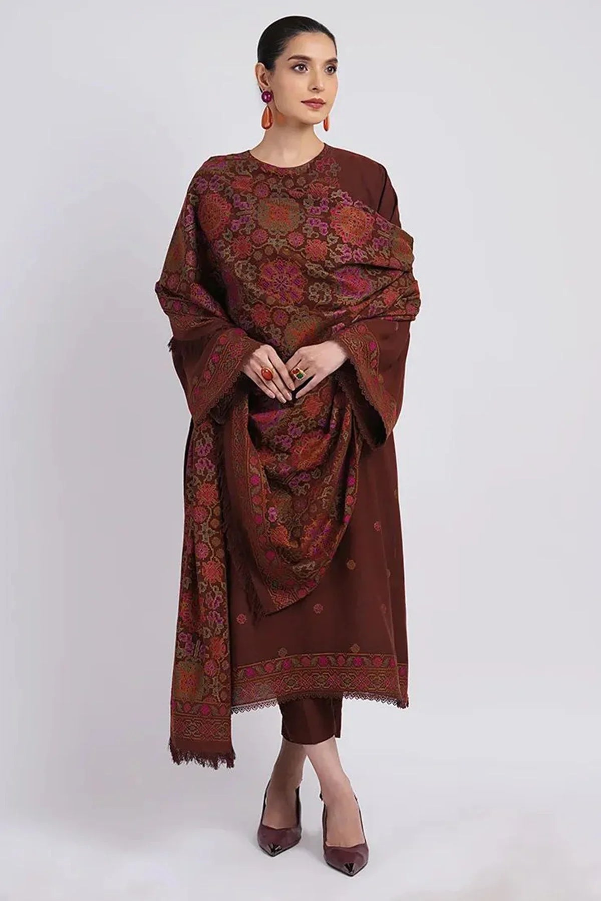 Bareeze - 3PC Luxury Dhanak Embroidered Suit - NE - A1094